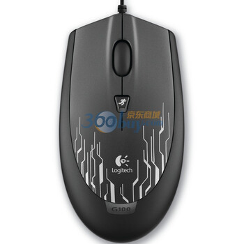 罗技（Logitech）G100 游戏光电鼠标 银黑色