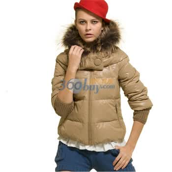妠彩N.CAI 时尚休闲短款女装羽绒服 Y11080 米卡 XXXL