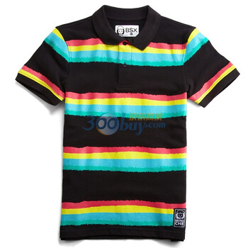 Giordano佐丹奴BSX Polo 男亮彩时尚横间珠地POLO 04011201 黑色 L