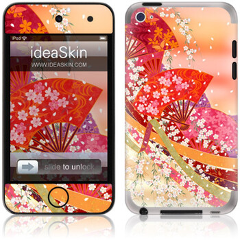 ideaSkin 苹果apple iPod Touch 4 浪漫樱花扇 外壳保护套贴膜炫彩贴 DAMA010286