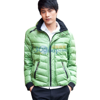 诠渡良品trenduality 2011冬装时尚保暖男士直筒连帽羽绒服#81511 军绿色 XXL