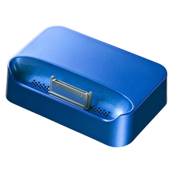 日本SANWA SUPPLY ACA-CRADLEBL 苹果iPod、iPhone的基座 可同时插着电源和音箱 也可传输数据 蓝