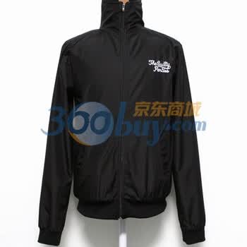 时尚起义 春韩国进口光泽感刺绣字母夹克 男581210 黑色 one