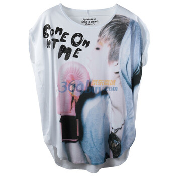 Giordano佐丹奴 T恤 女时尚烫钻涂鸦字母Big Tee 01391054 白色 M