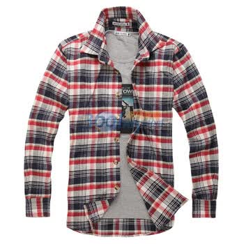 WINJEANS维杰斯 2011新款法兰绒磨毛格子衬衫 10色可选洋红 (品红 玫瑰红)XL
