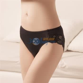 金三塔ZN003 100%桑蚕丝针织中腰三角内裤无痕 黑色 L