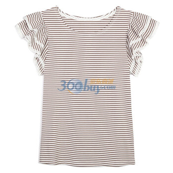歌莉娅GOELIAT恤海军风层层荷叶T恤107R036W 黄土赭色 M