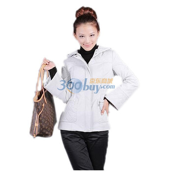 维克莱尔 VLoyal 淑女带帽短款棉衣外套 V8212 浅灰色 L