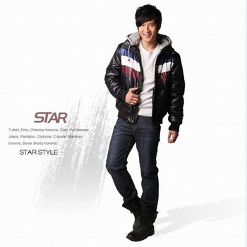 意而义2011新款男装韩版加厚可拆卸帽保暖棉衣4w03 XXL
