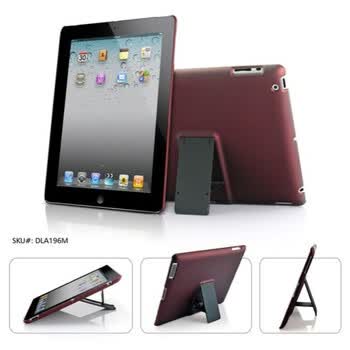 德鑫明 dexim DLA196R 苹果 iPad 2 支架 底壳 保护壳(酒红色) 送保护膜