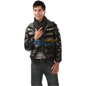 波司登旗下 2011新款 冰洁羽绒服 男式双帽时尚茄克 BG11105黑色190/104A(XXL)