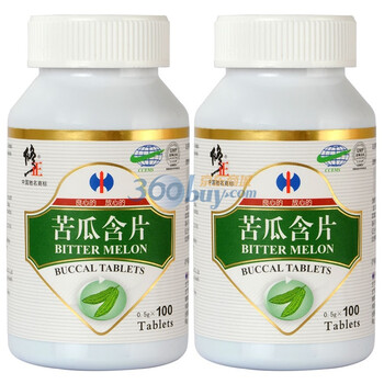 修正 苦瓜含片 降血糖 清血脂 0.5gx100粒 2瓶
