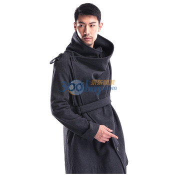 圣迪奥sdeerhe 男装 冬设计感阔形羊毛呢大衣深灰1471864 深灰 XXL