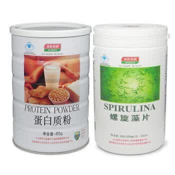 汤臣倍健蛋白质粉455g+汤臣倍健螺旋藻片300片【全家营养餐】
