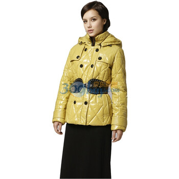 皮尔卡丹PierreCardin时尚亮皮女式运动款羽绒服 黄色 XL