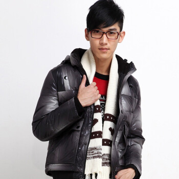 唐狮Tonlion男士渐变混色羽绒服110411072503 黑色 XXL