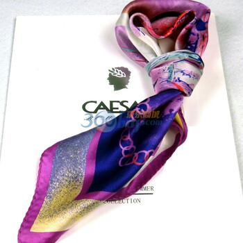 CAESAR 100%桑蚕丝女士小小方巾 玫红