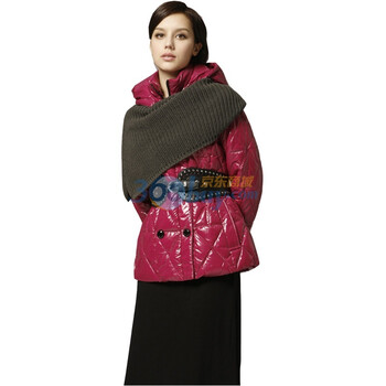 皮尔卡丹PierreCardin时尚亮皮女式运动款羽绒服 玫红 XL