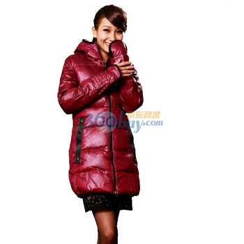 Botetang 波特唐 女中长款大码女装凌格加厚羽绒服LX0915 紫红 XXXL