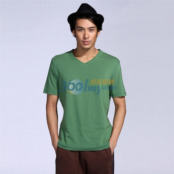 IZOD 2011新品棉V领短袖休闲打底男休闲T恤 1121914202510绿色系XXL(185/102A)
