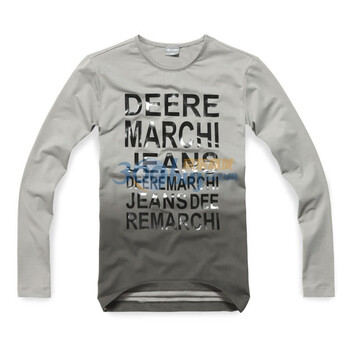 DEERE MARCHI迪尔马奇 新夏 LOGO印花男长袖T恤DM395 灰色 XXL
