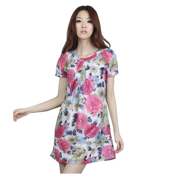 O.SA新品连衣裙OL通勤宽松连衣裙SL00309 玫红色 XL