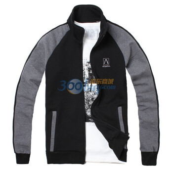ATOPI男2011 休闲百搭纯棉开衫卫衣(33015)黑色XL