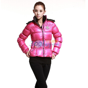 维克莱尔 VLoyal 新品秋冬装滑面修身可卸帽时尚羽绒服短款修身女款 VJ-21302 洋红 XL