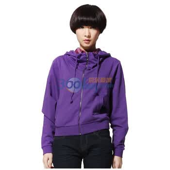 唐狮tonlion女装蝙蝠袖连帽卫衣111321034015 紫色 XL