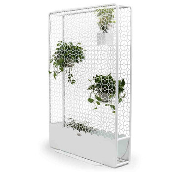 imuse 观唐 花园户外家具 窗格花器 常青阁钢板落地 时尚白色款 特价 ZT6501N03SHF 骨白