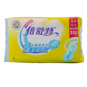 倍舒特棉柔超长夜用卫生巾4片*6 SN18004