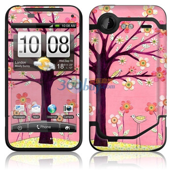 ideaSkin HTC Incredible S / G11 / 惊艳 / S710e 皮肤 粉红鸟树 外壳保护套皮贴膜 DAVD012146