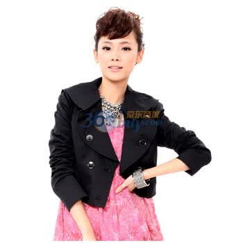 音曲女装 秋冬新品 时尚短外套短款小西装 ECQSW2105 黑色 XL