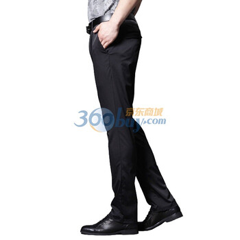 【FEIPINPAI】进口顶级锦纶棉时尚黑色休闲裤 免烫（修身）(nonbrand)K01-03 黑色 34(2.7尺)