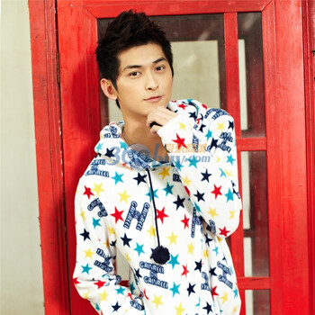 Gainreel歌瑞尔 家居服星星王子男式摇粒绒休闲连帽家居服睡衣套装 米色 XXL