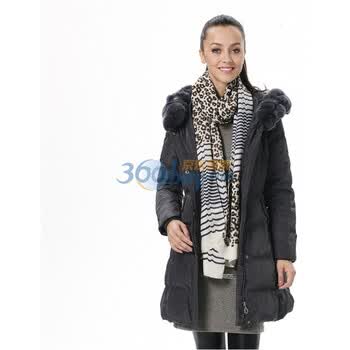 波司登 2011新款 羽绒服 女 休闲百搭修身腰带中长款 BR2336 灰色 185/104A(XXXL)