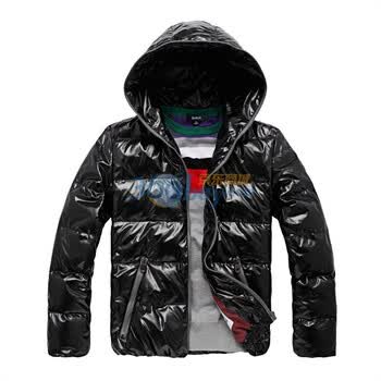 Justyle2011秋冬新品11色亮彩连帽保暖短款男士羽绒面包服男款外套45113075 黑色 XXL