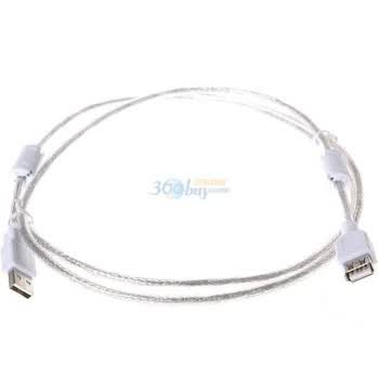 山泽高档USB(标准2.0版双磁环)高速传输延长线1.5米 优质线芯,全金属网，三重屏蔽