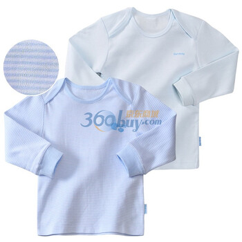 贝贝怡 BA085-313 婴儿服童装 2件装活动肩上衣 淡蓝 100码