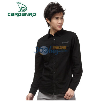 Cardanro卡丹路 男装双袋净色车线衬衫110310401 黑色 XL