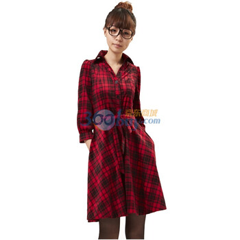 道明Daom新品 修身韩版连衣裙11WF101 红色 XL