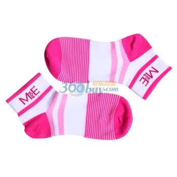 由你由我FUFM女式棉条纹中筒透气舒适袜子W10MCK006 红色 均码