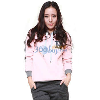 Rosas Mode撞色抓绒连帽卫衣R1512228 浅粉红 L