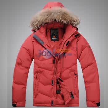 valianly 2011新款男款男羽绒服滑雪服貉子帽毛防水防风透气保暖2199红色54/XXL/185