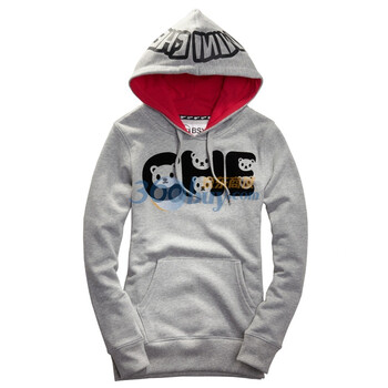 Giordano佐丹奴BSX 外套 女小熊MINI CHE连帽卫衣 04381520 灰色 XL