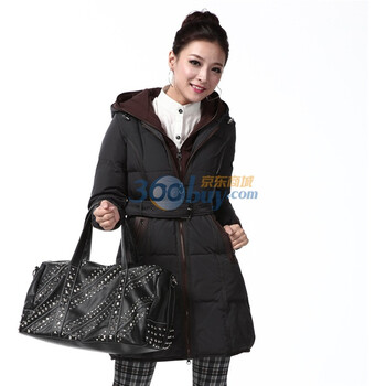 2011新款 雪中飞羽绒服 女针织双帽休闲中款 XR9136 蓝色 185/104A(XXXL)