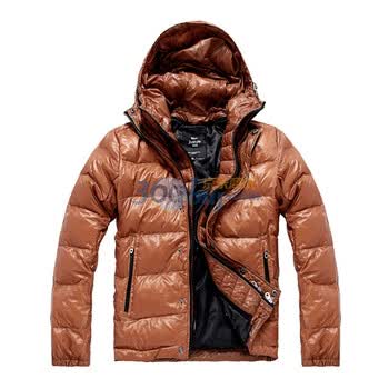 Justyle秋冬新品保暖短款假两件男士羽绒服男款外套45113064 土黄 XXL
