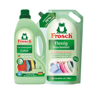 菲洛施 Frosch优惠装彩色衣物洗衣液 1500ml/瓶+2000ml/袋 德国原装进口