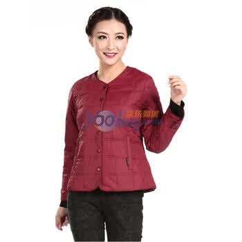 雪中飞羽绒服 女短款修身內恤 XR9086 酒红色 185/104A(XXXL)