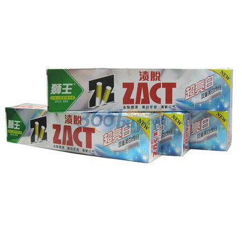 狮王牙膏ZACT渍脱牙膏 超亮白150g 4支装